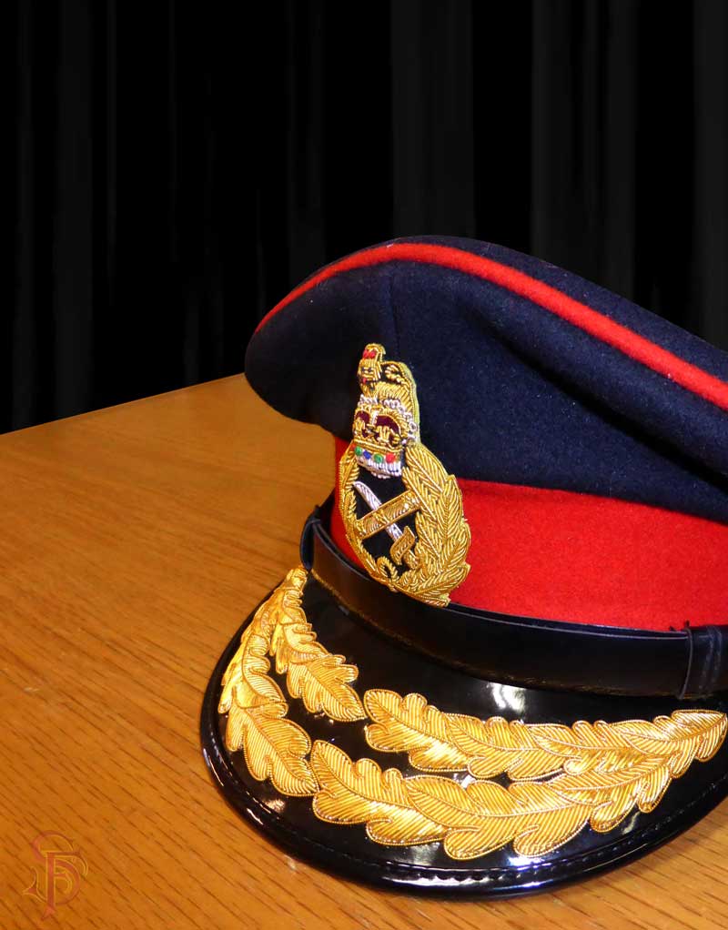 Australian Army General's service cap or hat with hand embroidered bullion badge