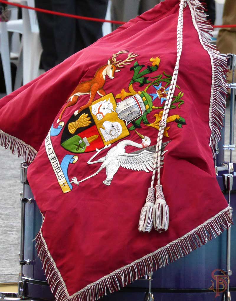 Queensland Police hand embroidered banner on silk Australian Made