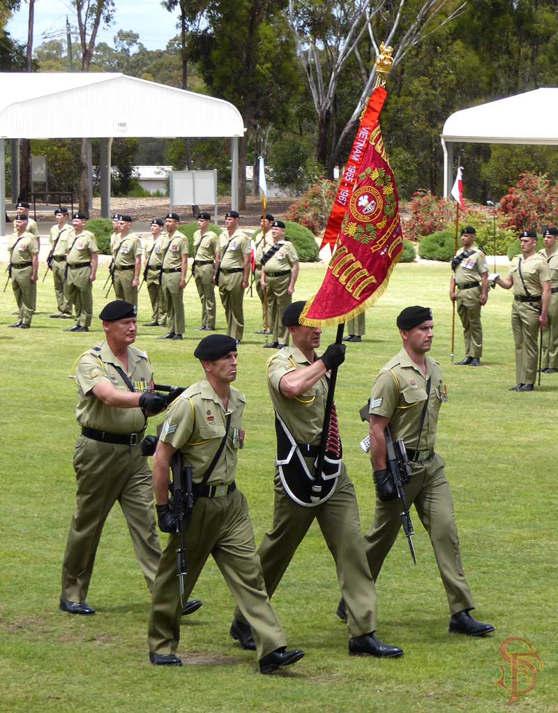 Prince of Wales Light Horse Guidon paraded on split pike, flag pole